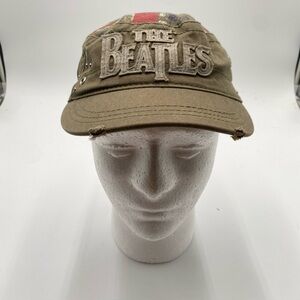 The Beatles Women’s Small Green Army Cap Hat Stitched Logo Grunge Style